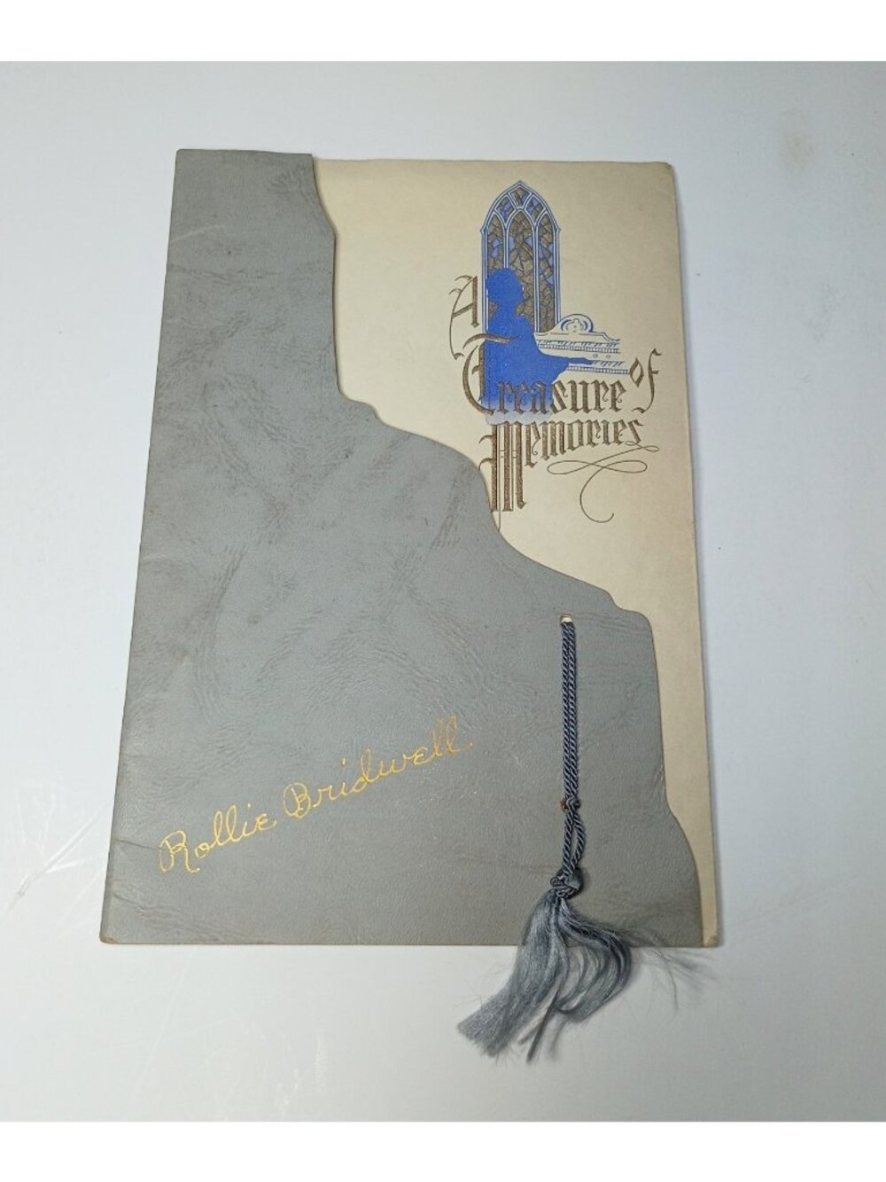 Vintage 1940's Embossed Funeral Program for Rollie Bridwell CO Kraft Engraving